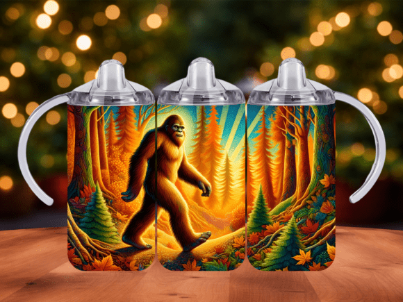 Download Bigfoot Forest Sunset Kids Tumbler Wrap - Wrap Collection