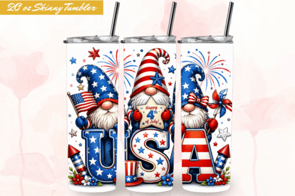 Download 4th of July Gnome 20oz Tumbler Wraps PNG - Wrap Collection