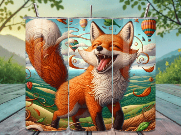 Download Happy Fox Adventure Scene Tumbler Wrap - Wrap Collection