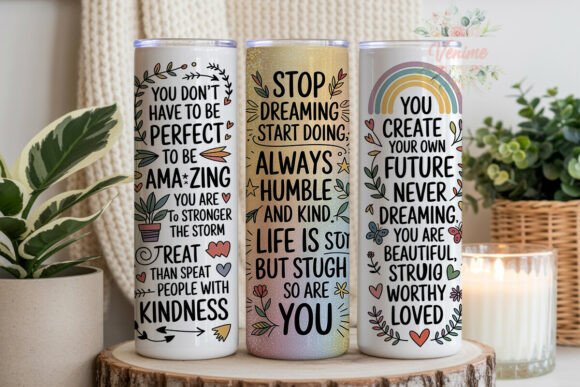 Download Positive Vibes Quote 20oz Tumbler Wrap - Wrap Collection