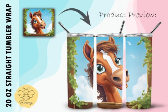 Download Horse Cartoon Tumbler Wrap (26) - Wrap Collection