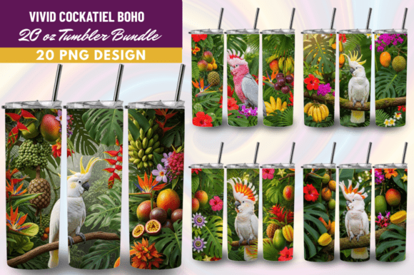 Download Vivid Cockatiel Boho Tumbler Wrap Bundle - Wrap Collection