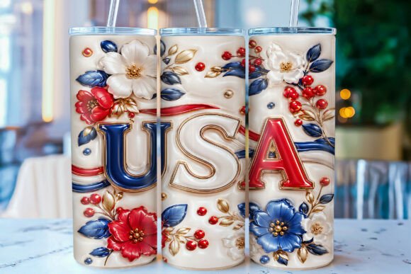 Download 3D Inflated USA Patriotic Tumbler Wrap - Wrap Collection