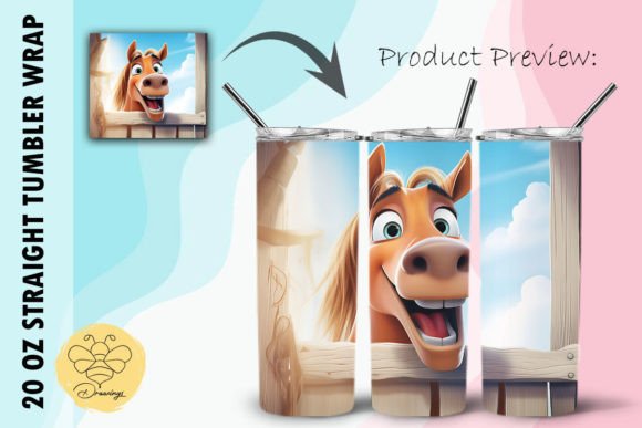 Download Horse Cartoon Tumbler Wrap (23) - Wrap Collection