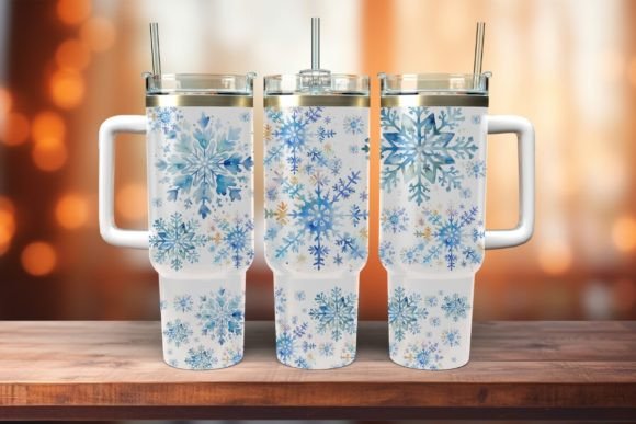 Download 40oz Quencher Tumbler Wrap Snowflakes - Wrap Collection
