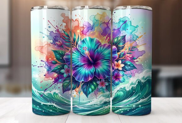 Download Tropical Hibiscus Skinny Tumbler Wrap - Wrap Collection