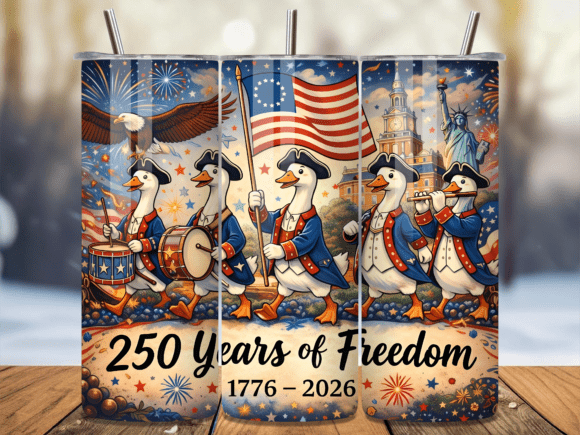 Download 250 Years Freedom Geese USA Tumbler Wrap - Wrap Collection