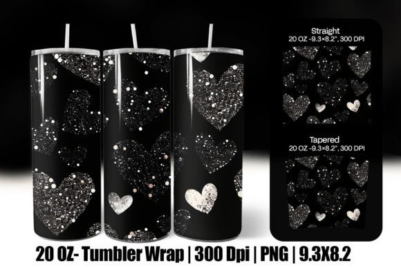 Download Black Valentine Heart Tumbler Wrap Png - Wrap Collection