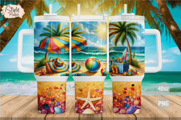 Download 40oz Beach Summer Tropical Tumbler Wrap - Wrap Collection