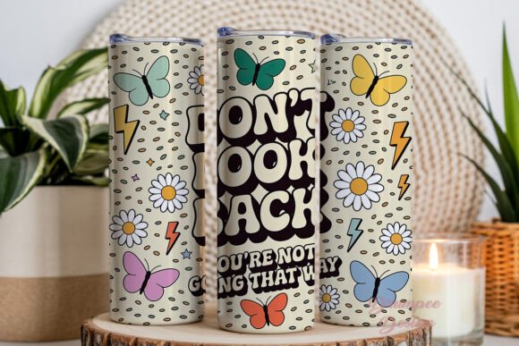Download Retro Positive Vibes 20oz Tumbler Wrap - Wrap Collection