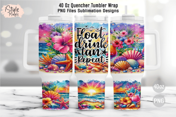 Download Summer Beach 40oz Tumbler Wrap PNG - Wrap Collection