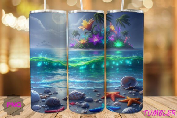 Download Glow Wave Tropical Tumbler Wrap PNG - Wrap Collection