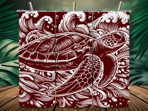 Download Ocean Wave Sea Turtle Wrap Tumbler - Wrap Collection