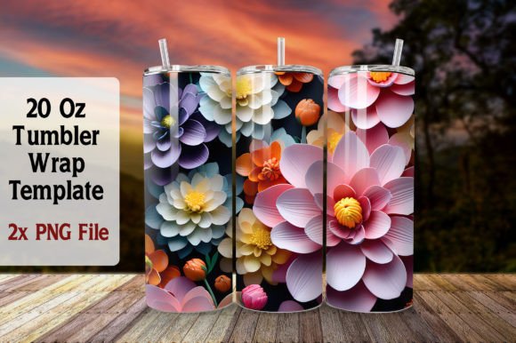 Download Multicolor Flower 20oz Tumbler Wrap - Wrap Collection