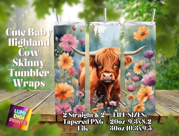 Download Highland Cow Watercolor Tumbler Wrap PNG - Wrap Collection