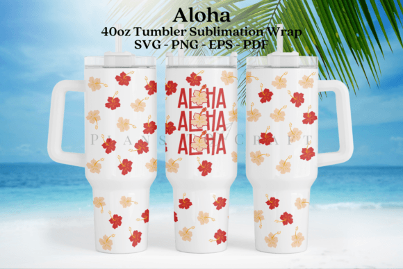 Download Aloha Summer 40oz Tumbler Wrap SVG - Wrap Collection