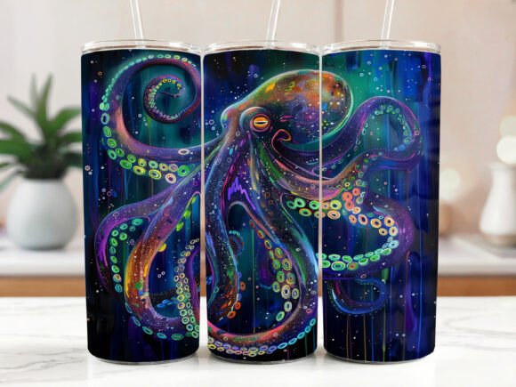 Download Octopus Art 20 Oz Skinny Tumbler Wraps - Wrap Collection