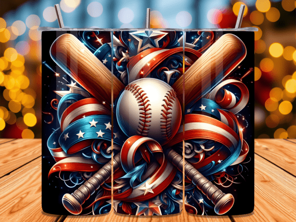 Download Vintage Patriotic Baseball Tumbler Wrap - Wrap Collection