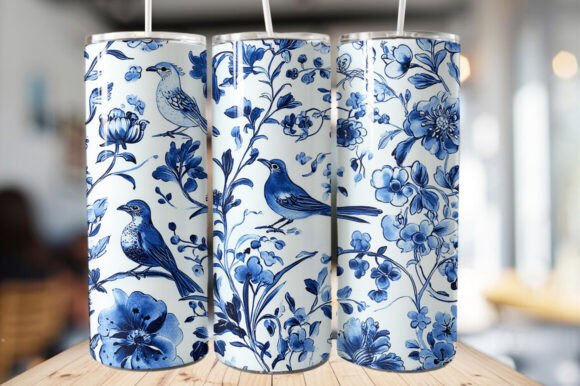 Download Vintage Bird &amp; Flowers Tumbler Wrap - Wrap Collection
