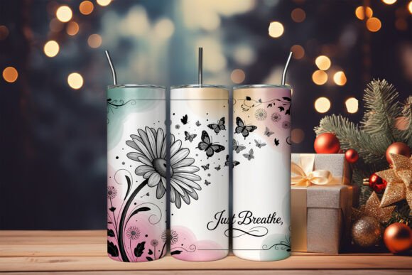 Download Just Breathe Positive Vibes Tumbler Wrap - Wrap Collection