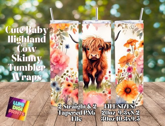 Download Highland Cow Watercolor Tumbler Wrap PNG - Wrap Collection
