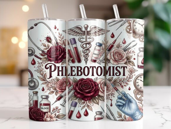 Download Phlebotomist Floral Tumbler Wraps PNG - Wrap Collection