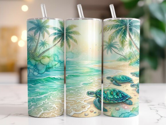Download Sea Turtle Tropical Beach Tumbler Wraps - Wrap Collection