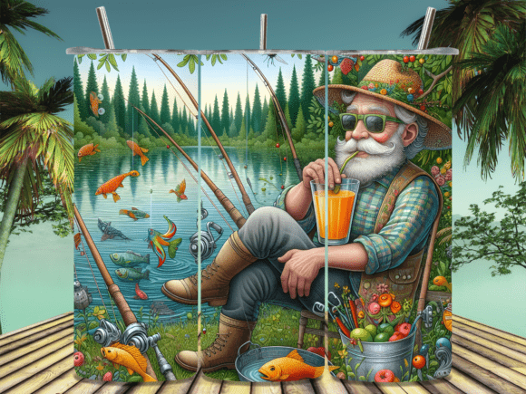Download Fishing Adventure Scene Tumbler Wrap PNG - Wrap Collection