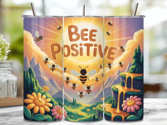 Download Bee Positive Inspirational Tumbler Wrap - Wrap Collection