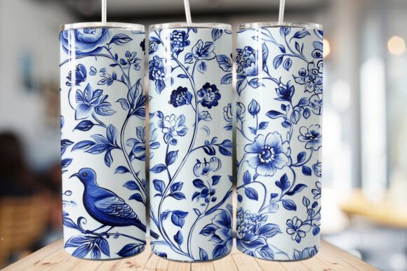 Download Vintage Bird &amp; Flowers Tumbler Wrap - Wrap Collection