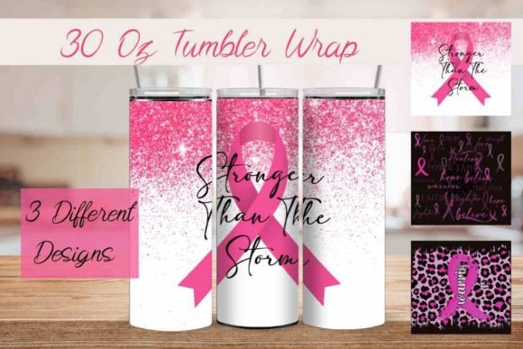 Download 30 Oz Tumbler Wrap, Breast Cancer PNG - Wrap Collection