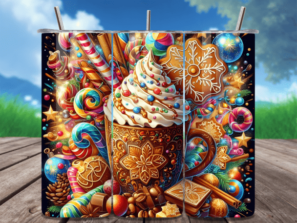 Download Gingerbread Candy Holiday Tumbler Wrap - Wrap Collection