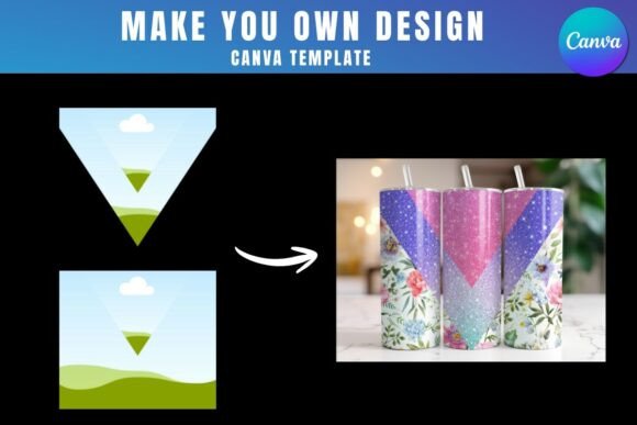 Download V Split Tumbler Wrap Canva Template - Wrap Collection