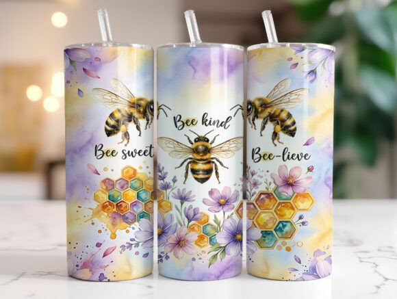 Download Bee 20oz Skinny Tumbler Wrap Sublimation - Wrap Collection