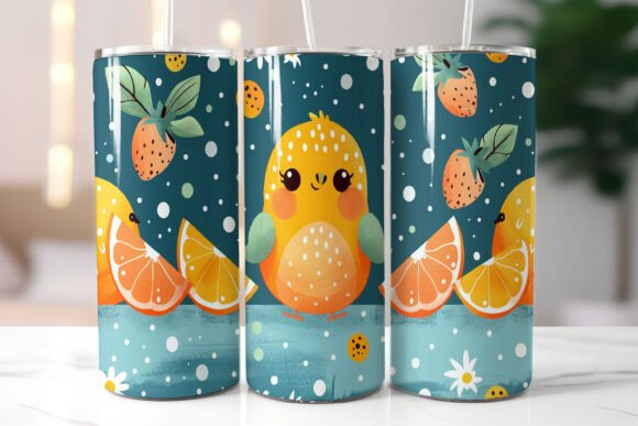 Download Citrus Bird Tumbler Design Wrap PNG - Wrap Collection