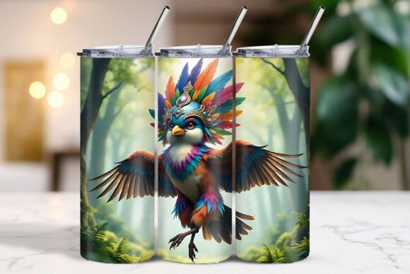 Download Vibrant Feather Christmas Bird Tumbler - Premium Resources