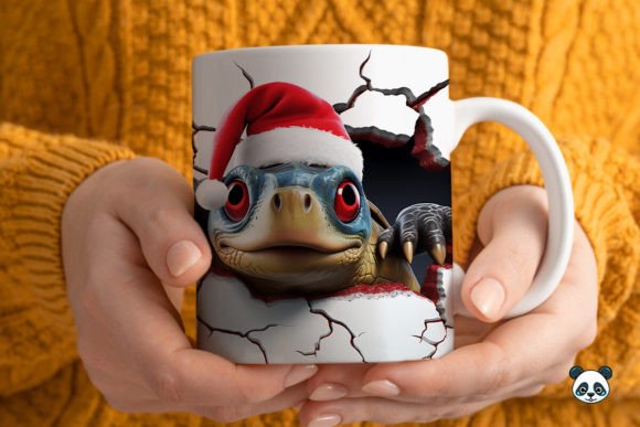 Download 3D Christmas Sea Turtle Mug Wrap 1 - Wrap Collection