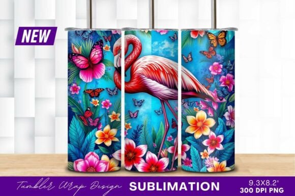 Download Flamingo Among Flowers Tumbler - Premium Bundle