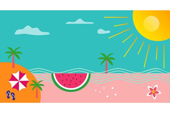Download Vector Flat Background for Summertime - Summertime Collection