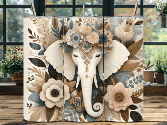 Download Floral Elephant Boho Tumbler Wrap - Wrap Collection