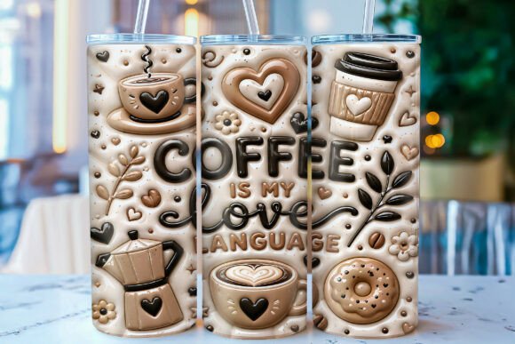 Download Inflated Coffee Lover 20oz Tumbler Wrap - Wrap Collection