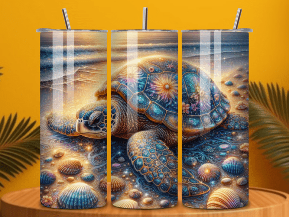 Download Glitter Sea Turtle Beach Tumbler Wrap - Wrap Collection