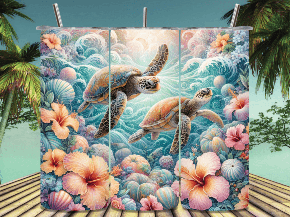 Download Sea Turtles over Tropical Tumbler Wrap - Wrap Collection