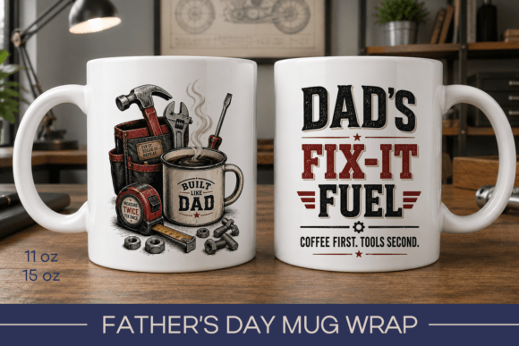 Download Funny Fathers Day Mug Wrap, Dad Mug - Wrap Collection