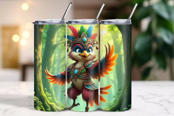 Download Vibrant Feathered Christmas Bird Tumbler - Premium Resources