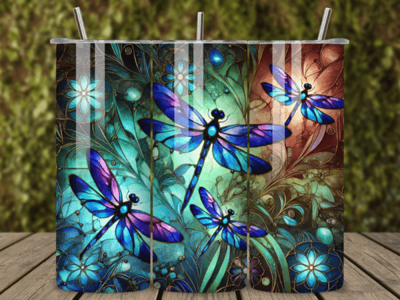 Download Dragonfly Tumbler Wraps Sublimation PNG - Wrap Collection