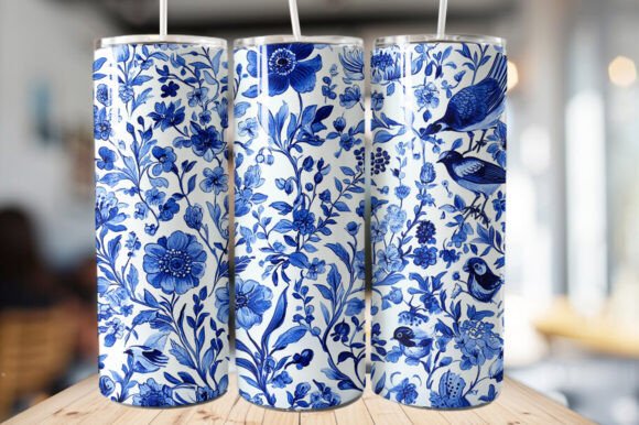 Download Vintage Bird &amp; Flowers Tumbler Wrap - Wrap Collection