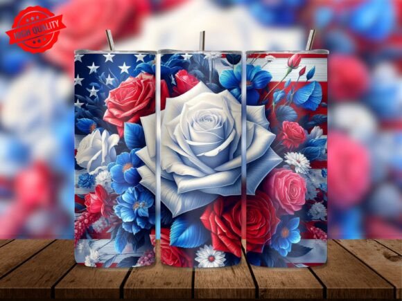Download Bald Eagle Flag Art Tumbler Wrap - Wrap Collection