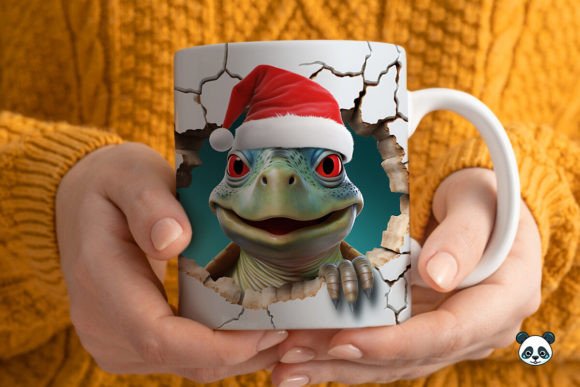 Download 3D Christmas Sea Turtle Mug Wrap - Wrap Collection