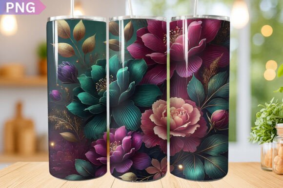 Download Dark Floral Sublimation Tumbler Wrap - Wrap Collection